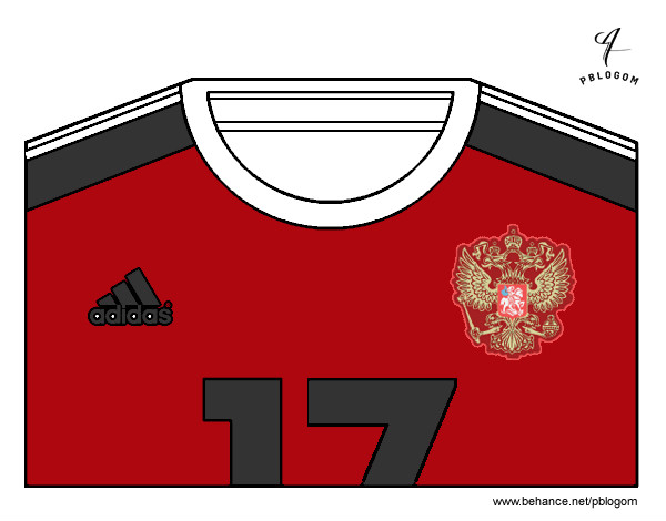 Dibujo Camiseta del mundial de fútbol 2014 de Rusia pintado por joaco123