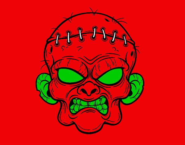 Dibujo Cara de zombie pintado por diego18