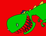 Dibujo Dinosaurio de dientes afilados pintado por nachitho