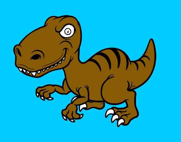 Dibujo Dinosaurio velociraptor pintado por nachitho