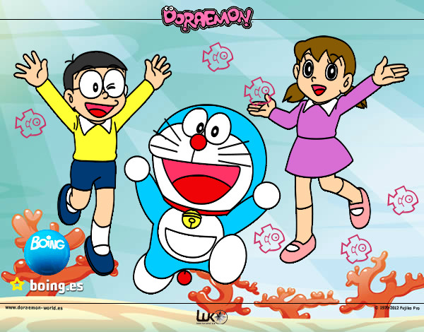 Dibujo Doraemon y amigos pintado por ivanmoren