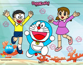 Dibujo Doraemon y amigos pintado por ivanmoren