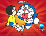 Dibujo Doraemon y Nobita pintado por Sami12