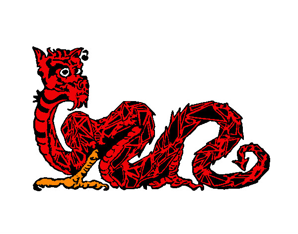 Dibujo Dragón oriental pintado por nachitho