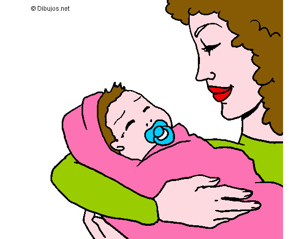 Dibujo Madre con su bebe II pintado por murano