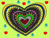 Dibujo Mandala corazón pintado por olga63