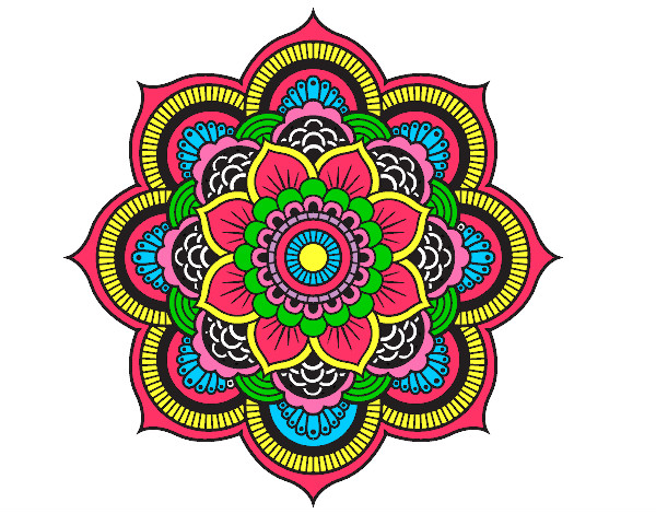 Dibujo Mandala flor oriental pintado por juliannna