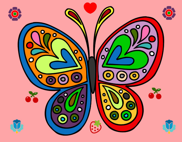 Dibujo Mandala mariposa pintado por olga63