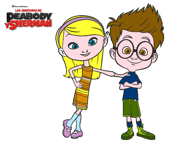 Dibujo Penny y Sherman pintado por emigatu88