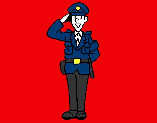 Dibujo Policía saludando pintado por martina50
