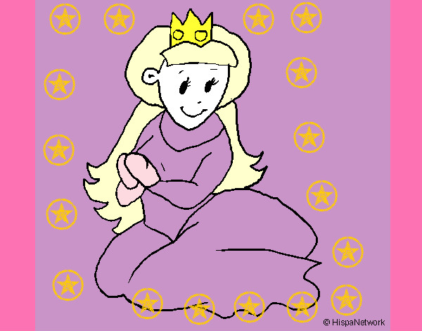 Dibujo Princesa sentada pintado por NOELUNA
