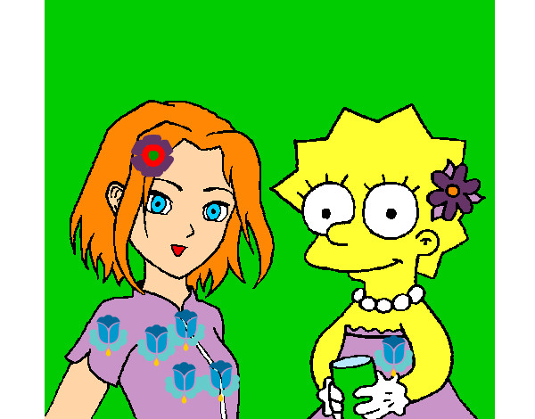 Dibujo Sakura y Lisa pintado por ALICE32