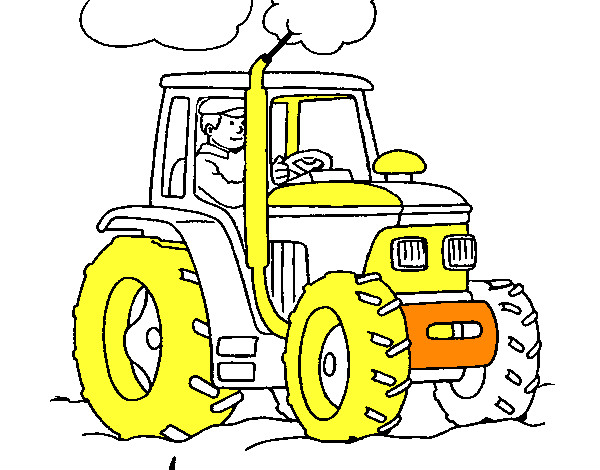 Dibujo Tractor en funcionamiento pintado por NOELUNA