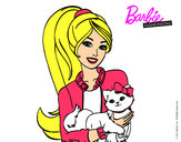 Dibujo Barbie con su linda gatita pintado por erimy