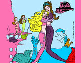 Dibujo Barbie sirena y la reina sirena pintado por martinab