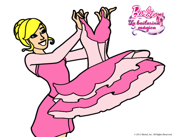 Dibujo Barbie y su vestido de ballet pintado por Athe