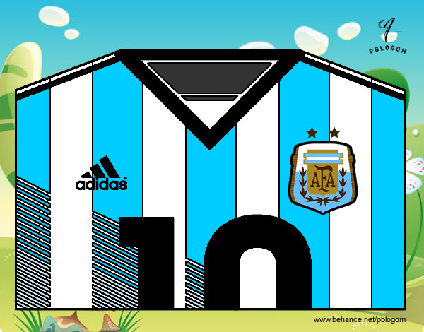 Dibujo Camiseta del mundial de fútbol 2014 de Argentina pintado por awdsa