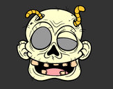 Dibujo Cara de zombie con gusanos pintado por quiquechav