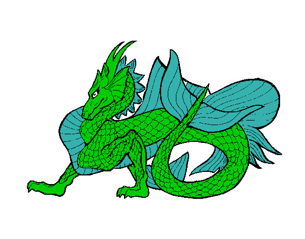 Dibujo Dragón de mar pintado por sebas0612