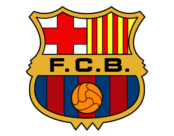 Dibujo Escudo del F.C. Barcelona pintado por Escola