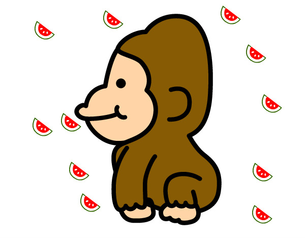 Dibujo Gorila bebé pintado por beto270706