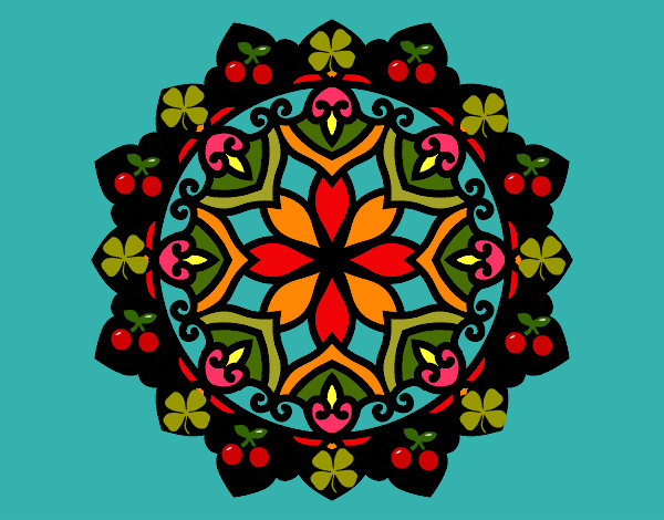 Dibujo Mandala celta pintado por blanca