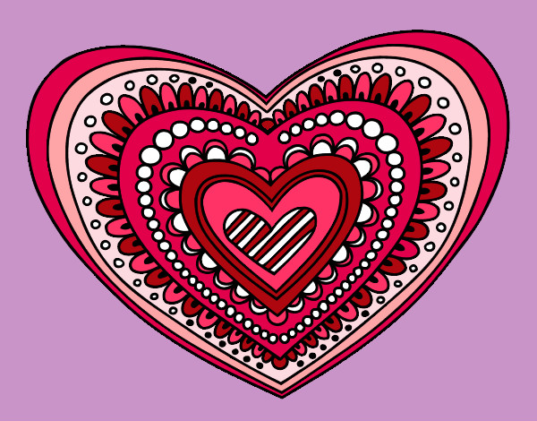 Dibujo Mandala corazón pintado por eltata
