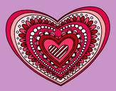 Dibujo Mandala corazón pintado por eltata