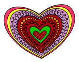Dibujo Mandala corazón pintado por PsicoPitu