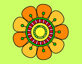 Dibujo Mandala en forma de flor pintado por florecitar