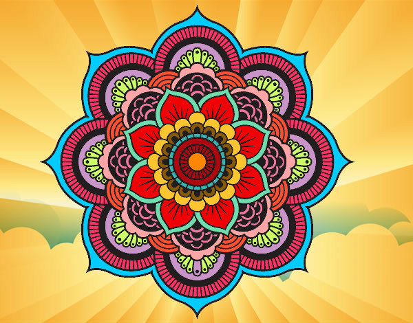 Dibujo Mandala flor oriental pintado por ElizaOtero