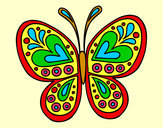 Dibujo Mandala mariposa pintado por florecitar