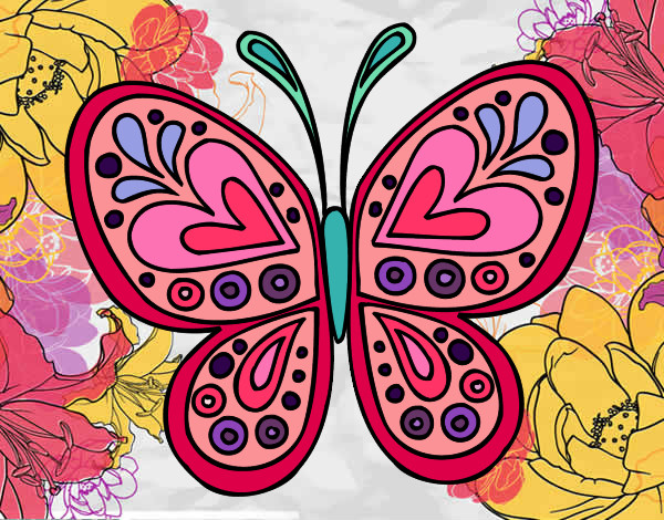 Dibujo Mandala mariposa pintado por Margarethf