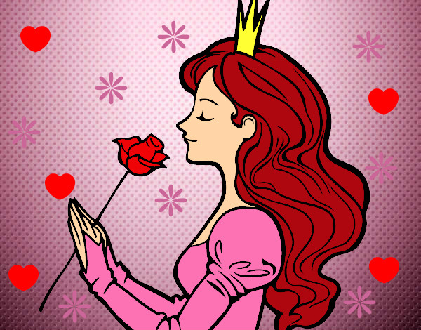 Dibujo Princesa y rosa pintado por pedrotti