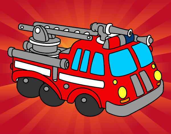 Dibujo Vehículo de bomberos pintado por viktor07