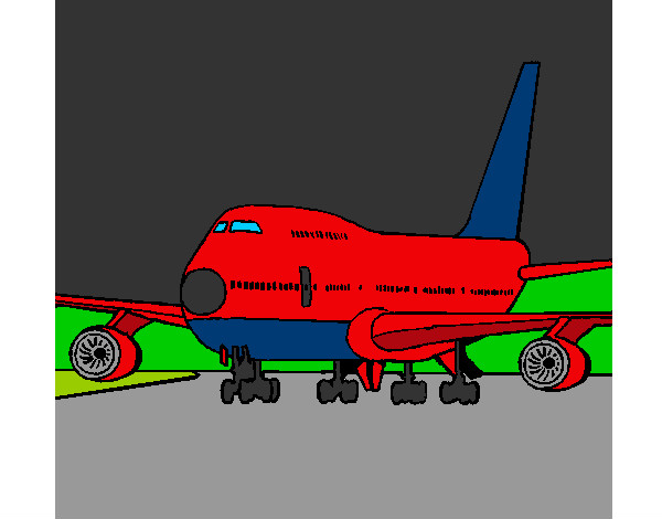 Dibujo Avión en pista pintado por Richilopez