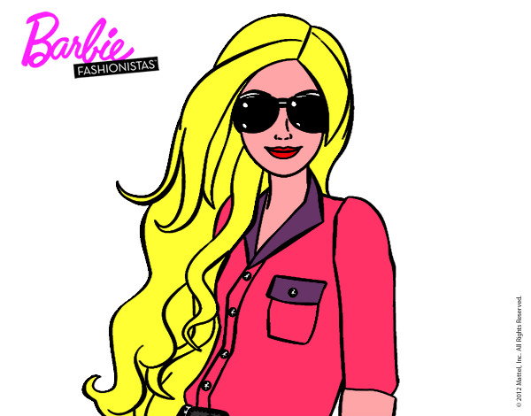 Dibujo Barbie con gafas de sol pintado por VictoriaZr
