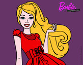 Dibujo Barbie con su vestido con lazo pintado por hanita501