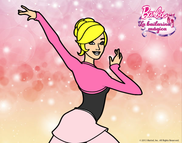 Dibujo Barbie en postura de ballet pintado por paola21