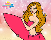 Dibujo Barbie va a surfear pintado por erimy