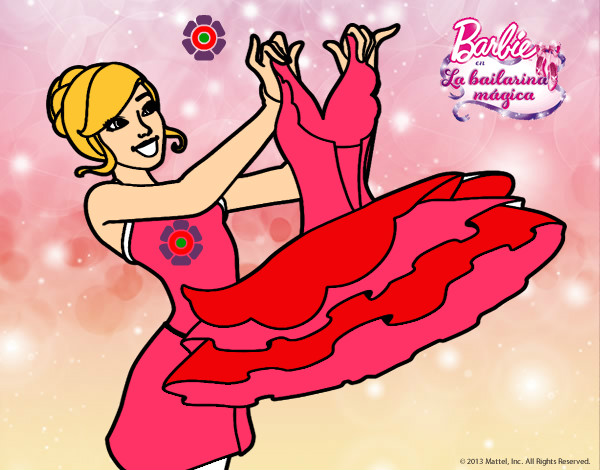 Dibujo Barbie y su vestido de ballet pintado por Donner26
