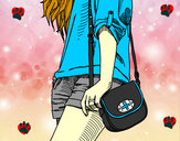 Dibujo Chica con bolso pintado por YELITZITA