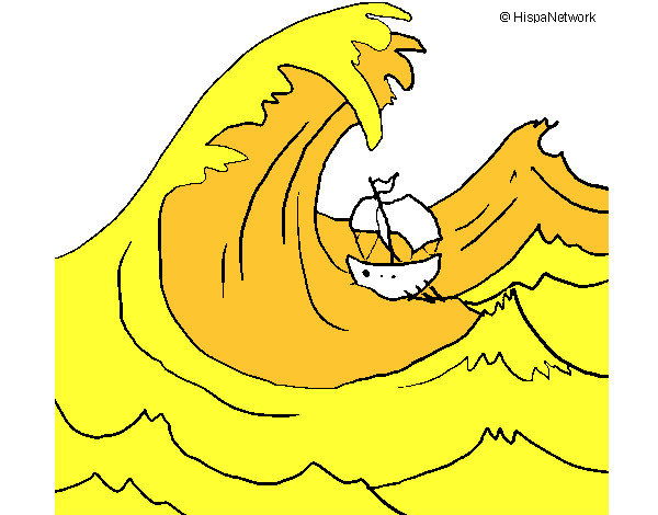 Dibujo Gran ola pintado por viyita