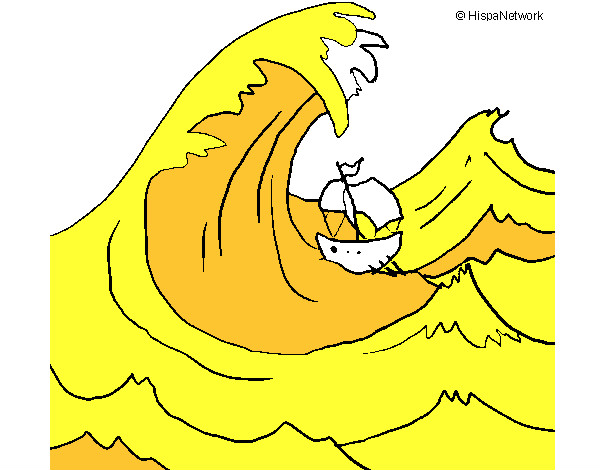 Dibujo Gran ola pintado por viyita