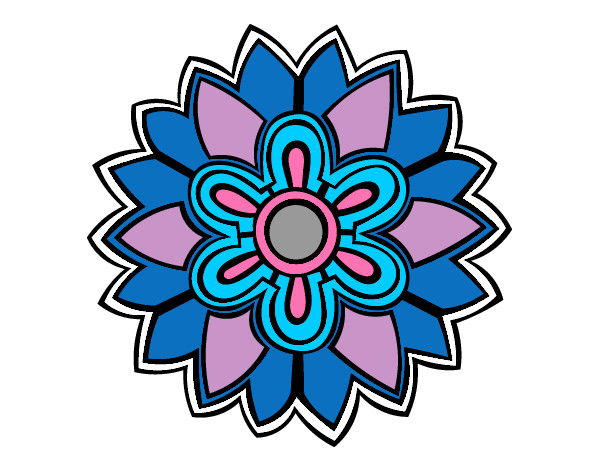Dibujo Mándala con forma de flor weiss pintado por xx1010