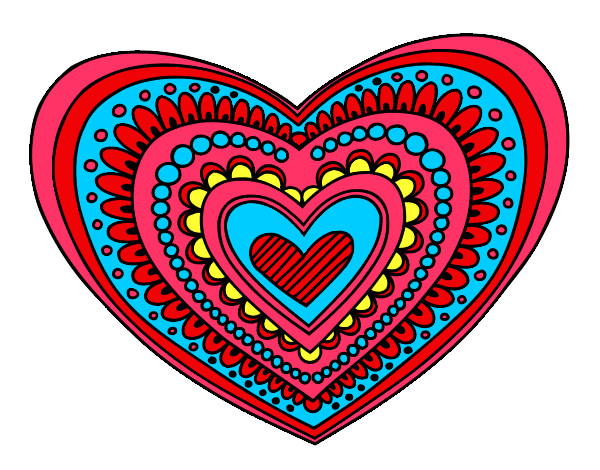 Dibujo Mandala corazón pintado por perlipop
