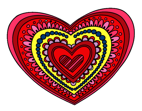 Dibujo Mandala corazón pintado por VictoriaZr