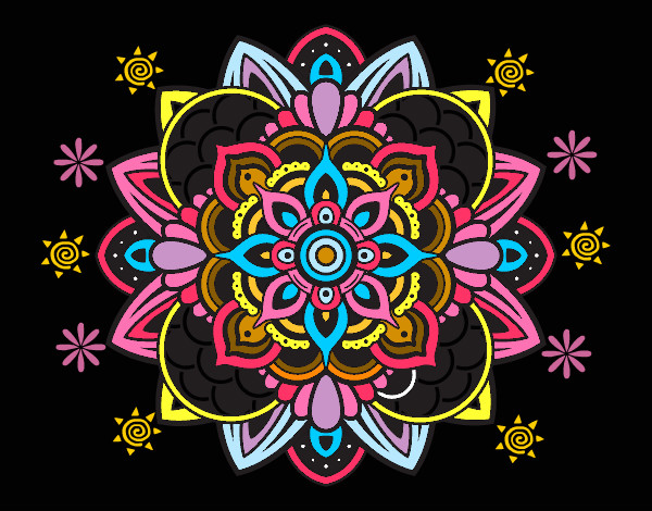 Dibujo Mandala decorativa pintado por blanca