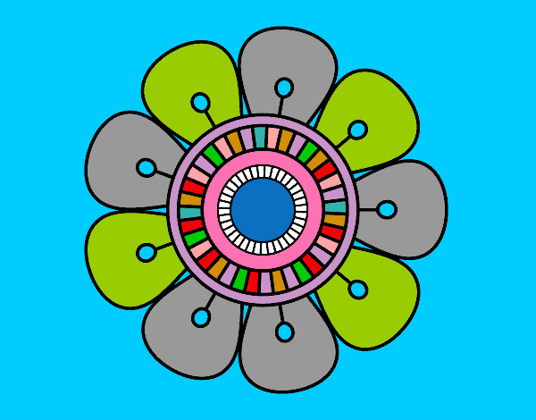 Dibujo Mandala en forma de flor pintado por xx1010