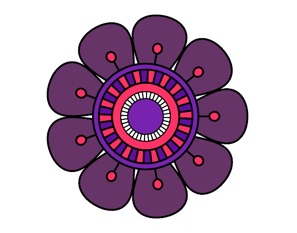 Dibujo Mandala en forma de flor pintado por CorinaRebe